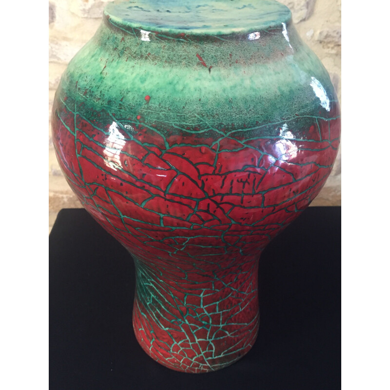 Vase vintage en céramique d'Accolay