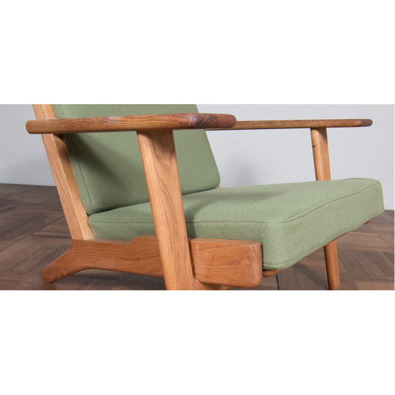 Getama "GE 290" set for living room in green fabric and oak, Hans J. WEGNER - 1950s