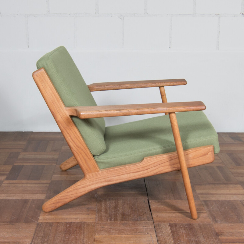 Getama "GE 290" set for living room in green fabric and oak, Hans J. WEGNER - 1950s