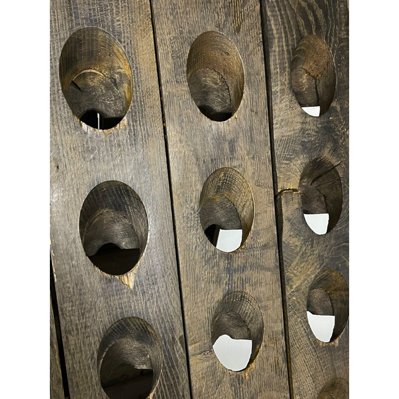 Portabotellas vintage de madera de roble