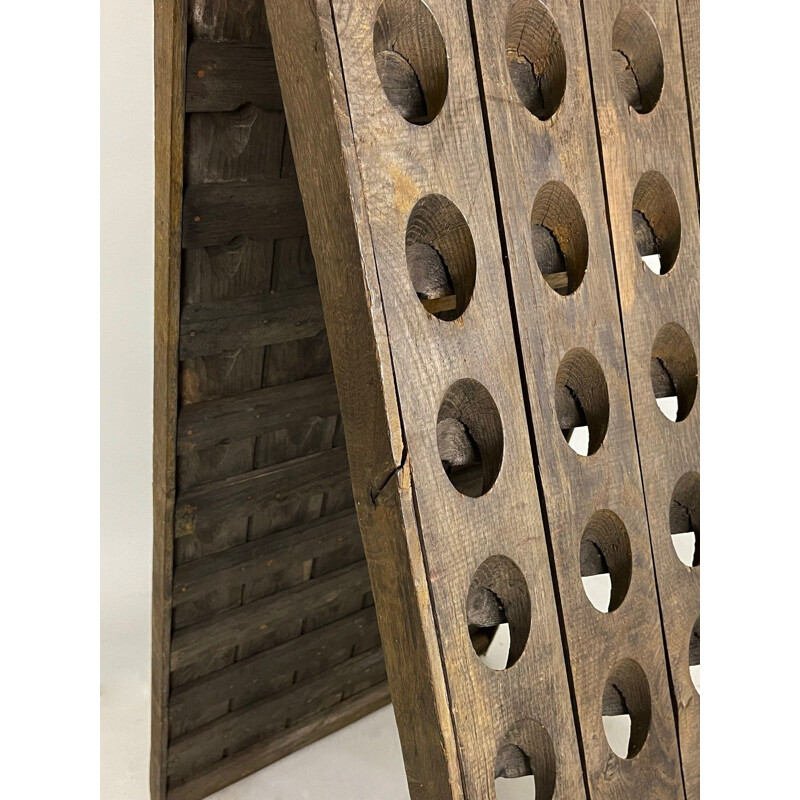 Portabottiglie vintage in legno di quercia