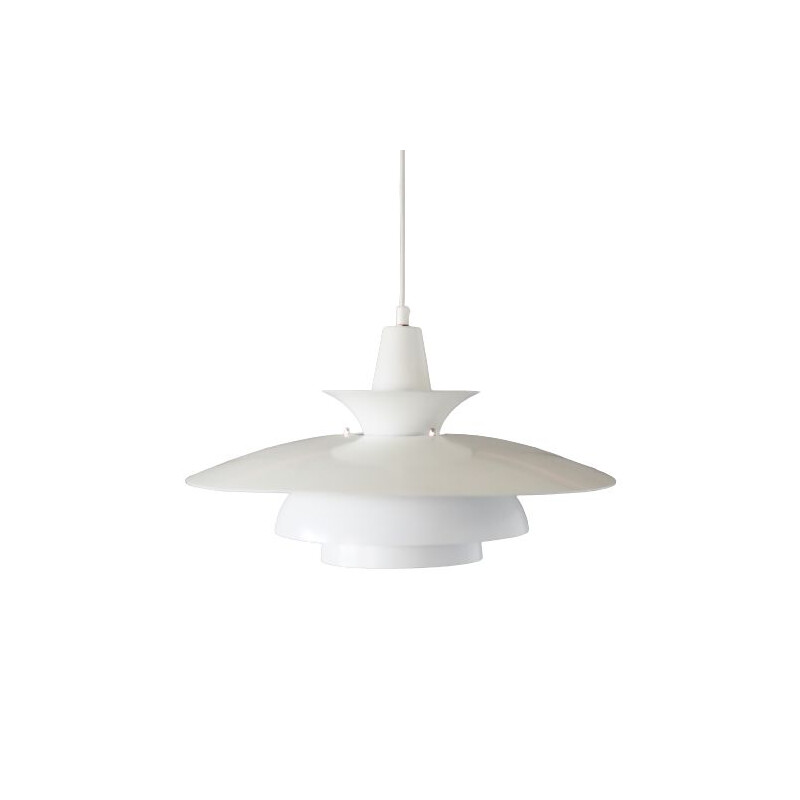 Vintage white color pendant lamp, Denmark 1970