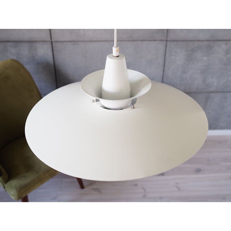 Vintage white color pendant lamp, Denmark 1970