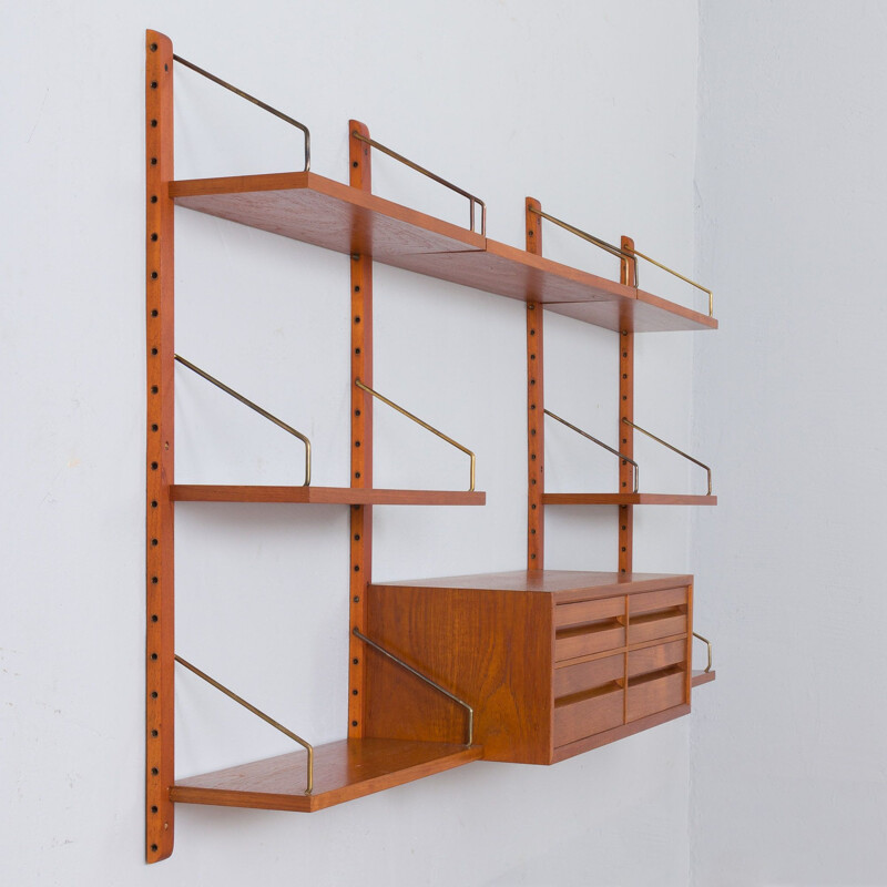 Teak vintage wall unit by Poul Cadovius, Denmark 1960s