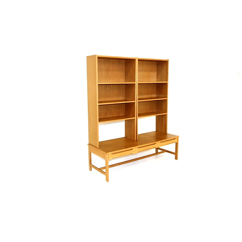 Vintage oak bookcase, Sweden 1960