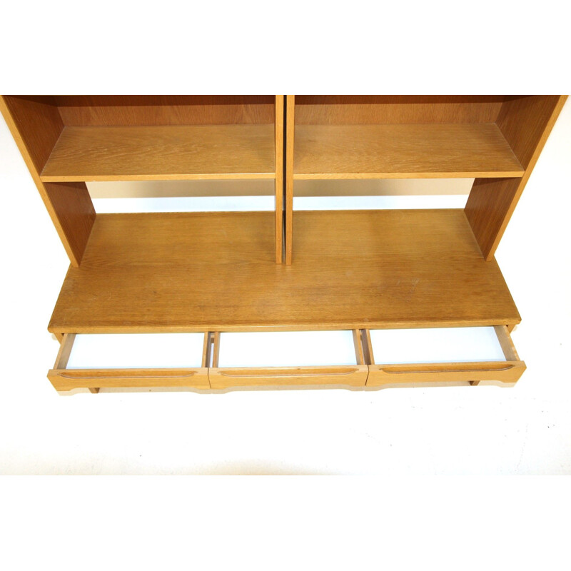 Vintage oak bookcase, Sweden 1960