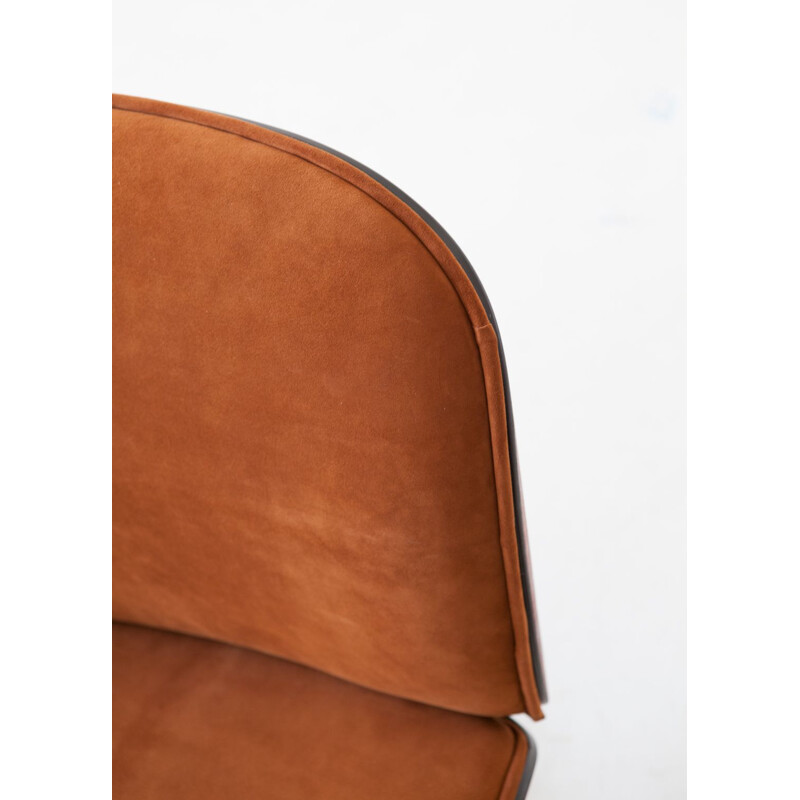 Mid century wood and leather desk armchair by Ico Parisi for Mim, Italy