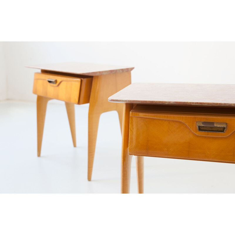Pair of vintage night stands with sculptural shape, 1950s