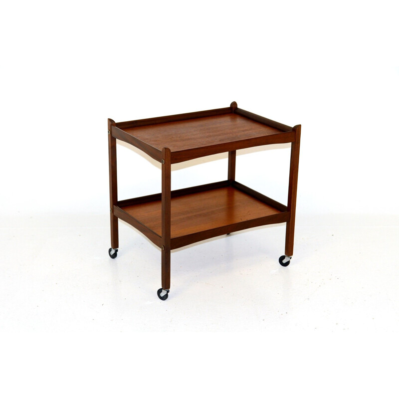 Vintage teak bar trolley, Sweden 1960