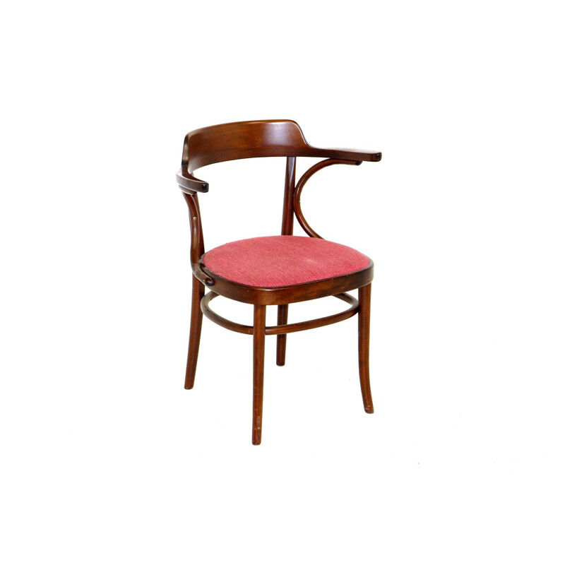 Silla de bistro vintage de madera de haya, Suecia 1970