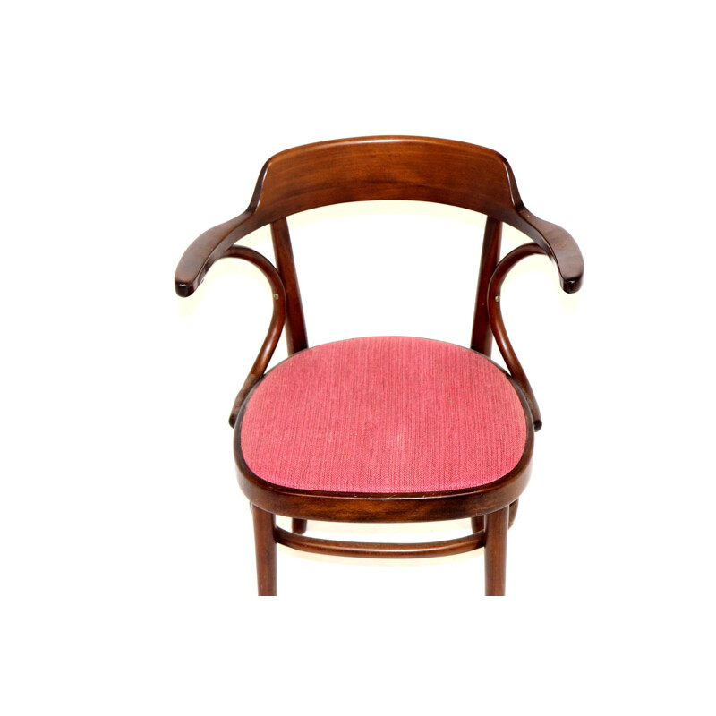 Silla de bistro vintage de madera de haya, Suecia 1970