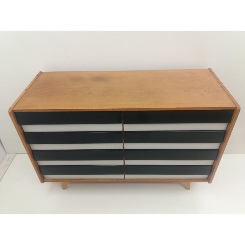 Vintage wood veneer chest of drawers by Jiří Jiroutek, Czechoslovakia 1960