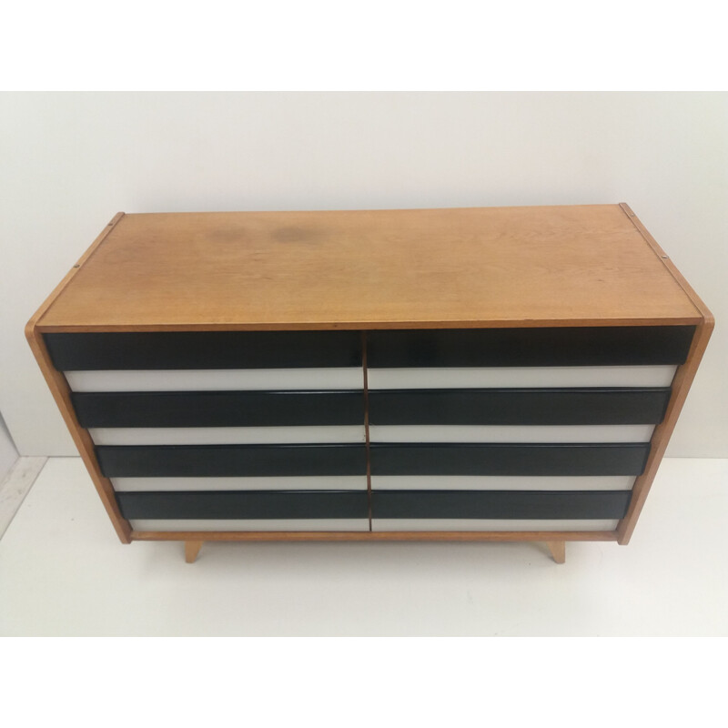 Vintage wood veneer chest of drawers by Jiří Jiroutek, Czechoslovakia 1960