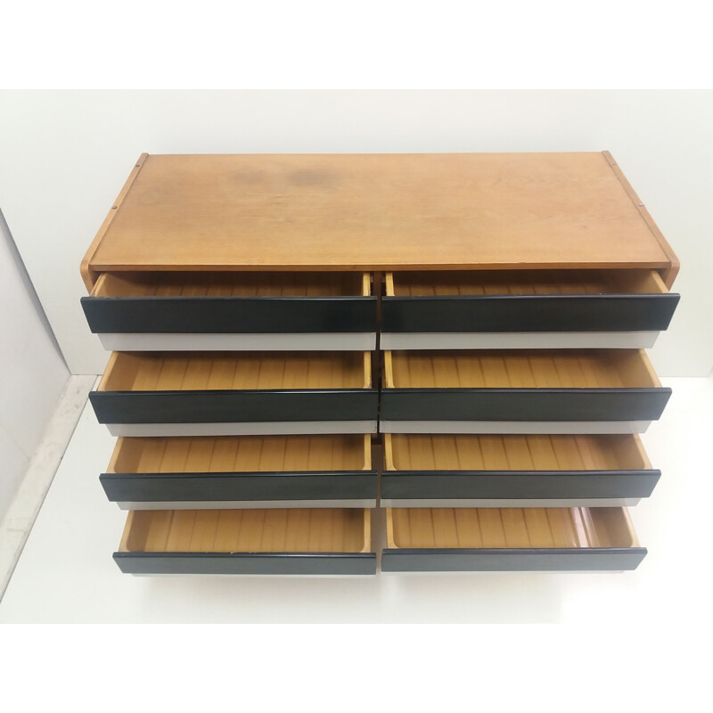 Vintage wood veneer chest of drawers by Jiří Jiroutek, Czechoslovakia 1960