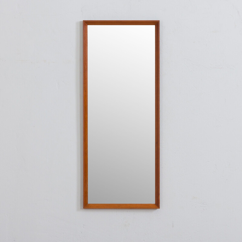 Vintage Scandinavian teak mirror by JC Møbler Hedehusene, Denmark 1960