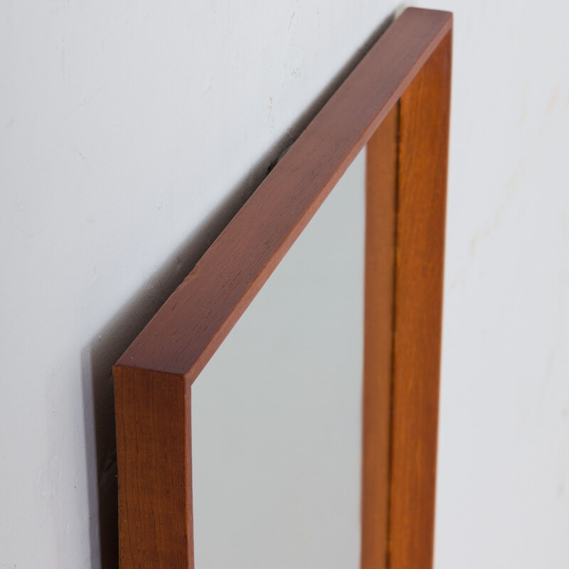 Vintage Scandinavian teak mirror by JC Møbler Hedehusene, Denmark 1960