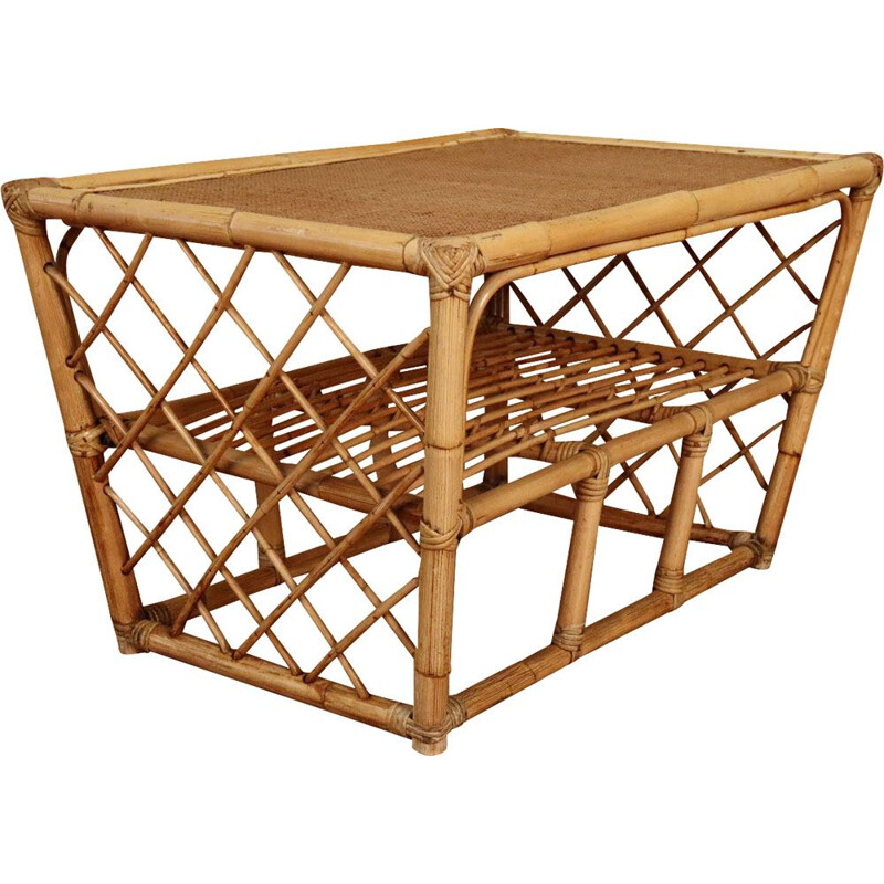 Vintage rattan coffee table