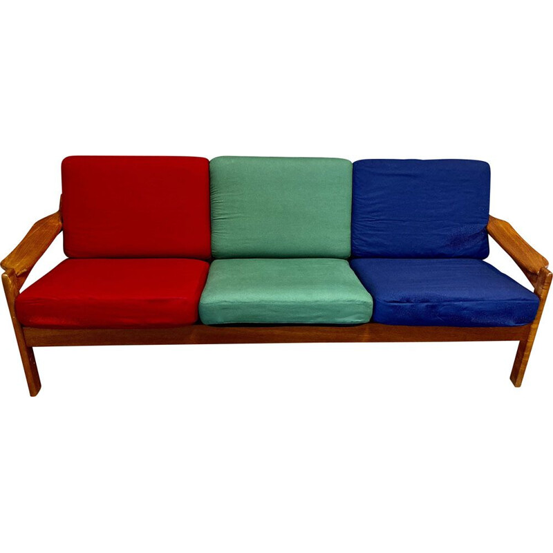 Vintage 3 seater sofa in colours, 1950