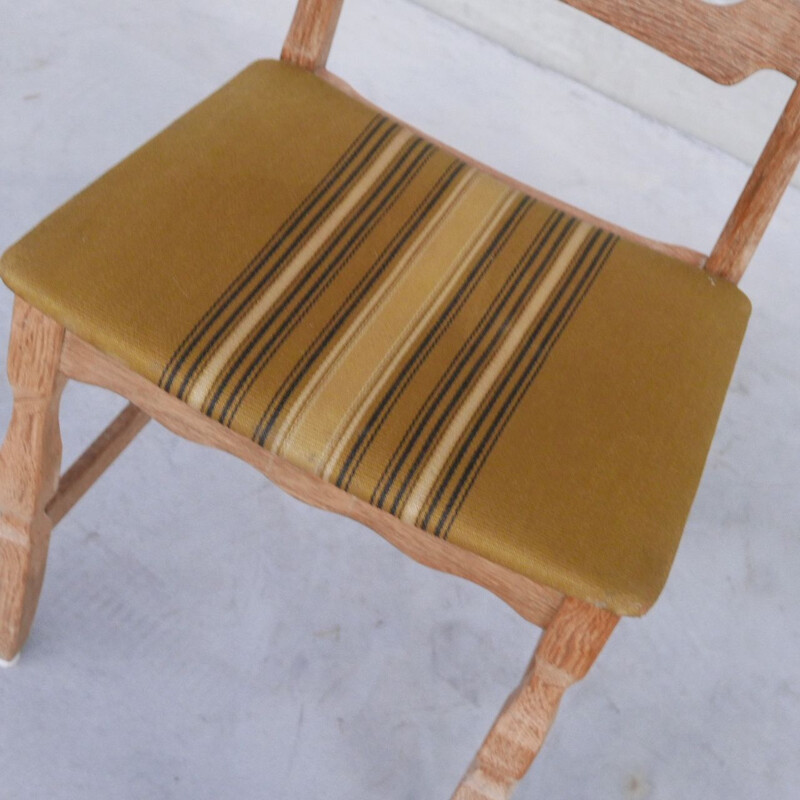 Set of 6 oakwood Danish mid-century dining chairs by Henning Kjaernulf, 1960s