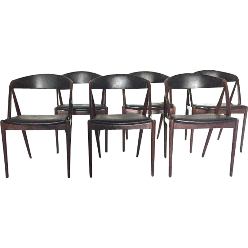 Set of Schou Andersen chairs in rosewood, Kai KRISTIANSEN - 1960s