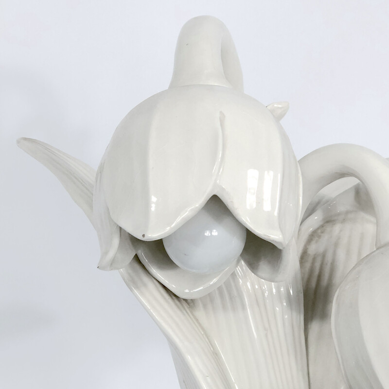 Lampe vintage en porcelaine blanche, Italie 1930