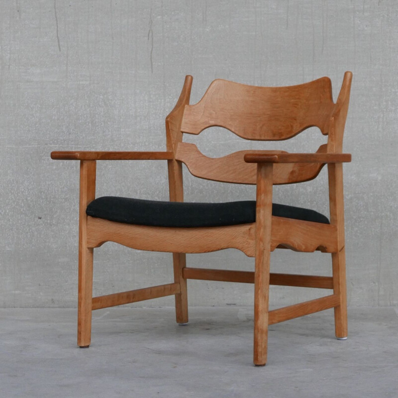 Fauteuil danois vintage en chêne par Henning Kjaernulf, 1960