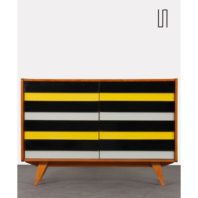 Vintage yellow and black chest of drawers model U-453 by Jiri Jiroutek for Interier Praha, Czech Republic 1960
