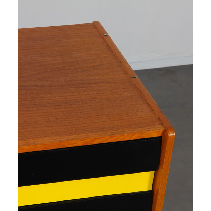 Vintage yellow and black chest of drawers model U-453 by Jiri Jiroutek for Interier Praha, Czech Republic 1960