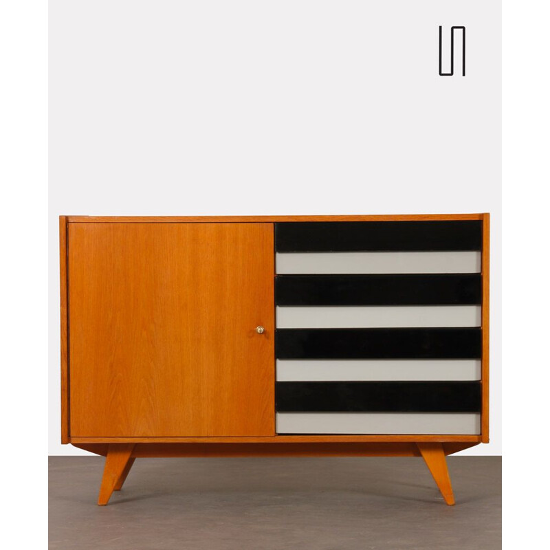 Vintage oakwood chest of drawers model U458 by Jiri Jiroutek for Interier Praha, Czech Republic 1960