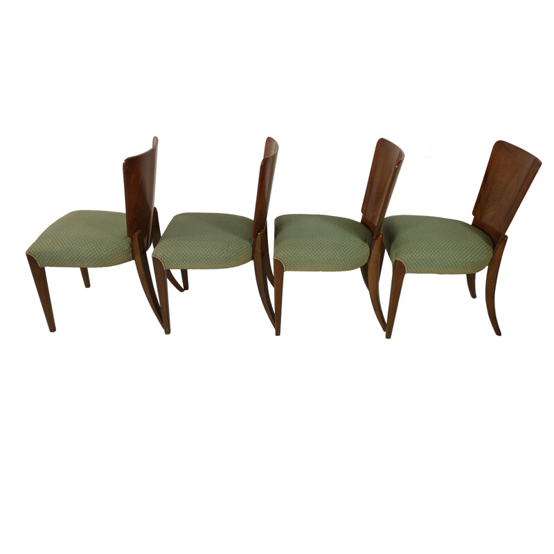 Set of 4 vintage Art Deco dining chairs by Jindřich Halabala, 1940s