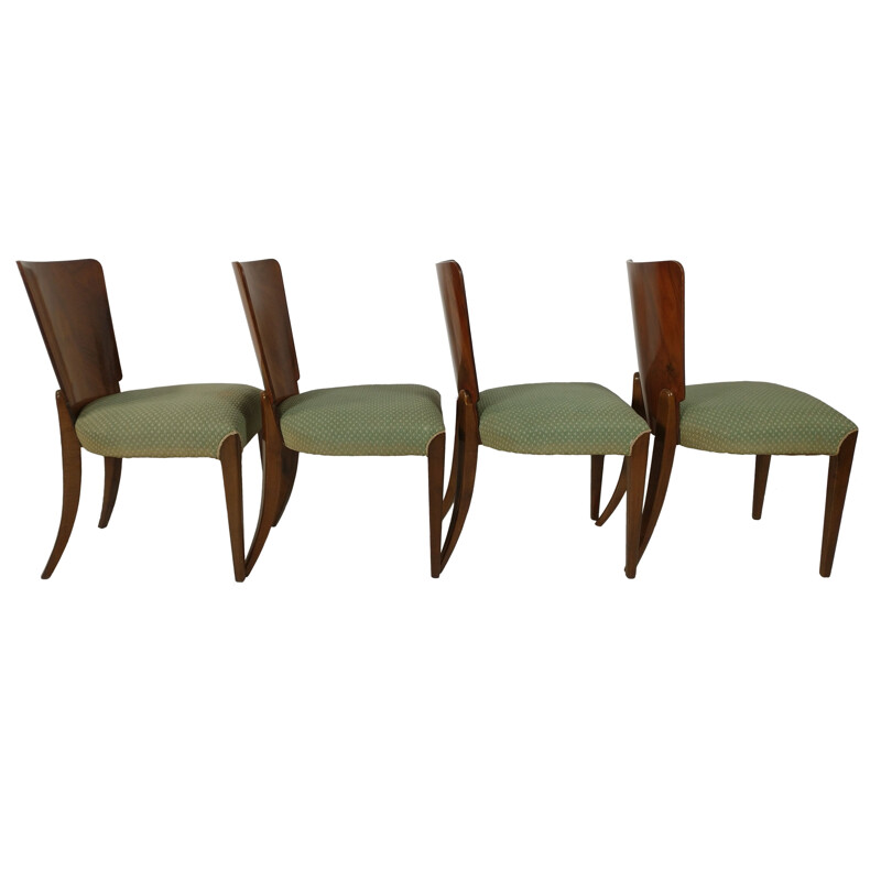 Set of 4 vintage Art Deco dining chairs by Jindřich Halabala, 1940s