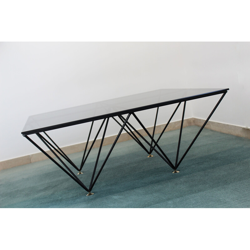 Vintage smoked glass coffee table by Paolo Piva, Italy 1970s