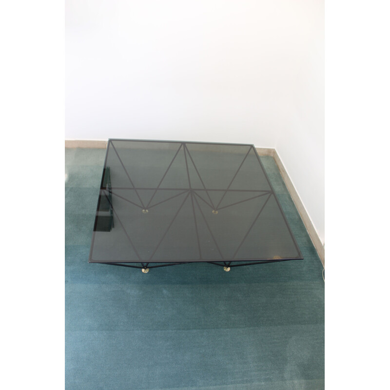 Vintage smoked glass coffee table by Paolo Piva, Italy 1970s