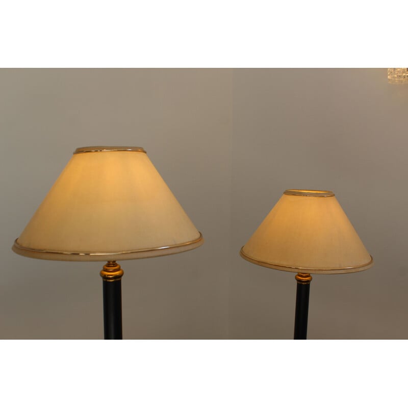 Pair of vintage brass table lamps, Italy 1970s