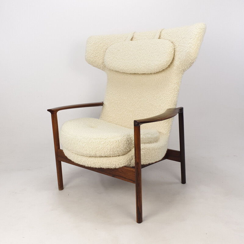 Vintage fauteuil met zijwaartse rugleuning van Ib Kofod-Larsen, Denemarken 1950