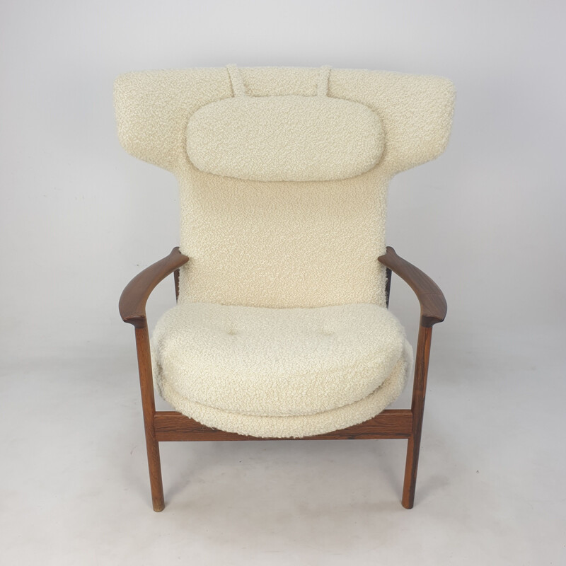 Vintage wing back armchair by Ib Kofod-Larsen, Denmark 1950s