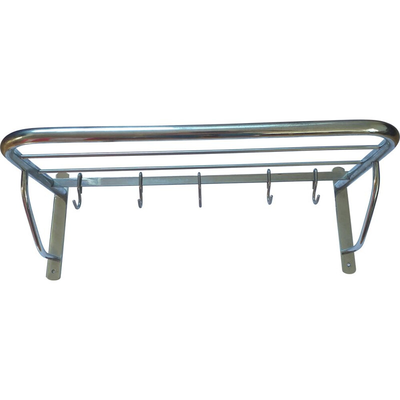 Functionalism vintage Bauhaus wall coat rack, 1930s