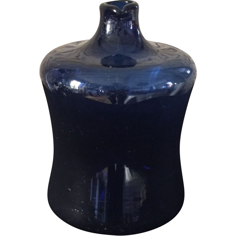 Vaso azul vintage de Timo Sarpaneva para Litalla, 1960