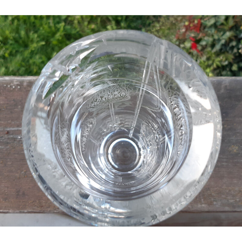 Vaso di cristallo vintage, 1970-1980