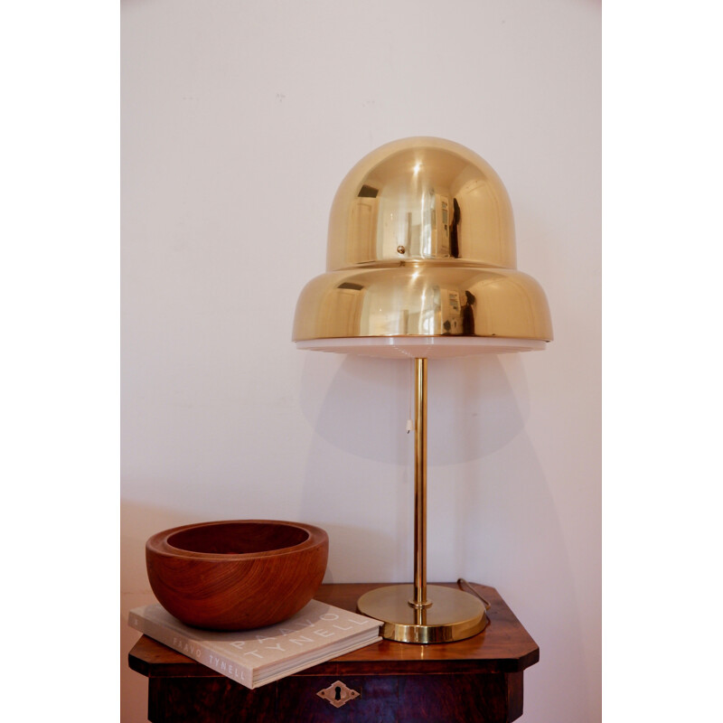 Lámpara de mesa vintage de latón macizo de Eje Ahlgren para Bergboms, 1950
