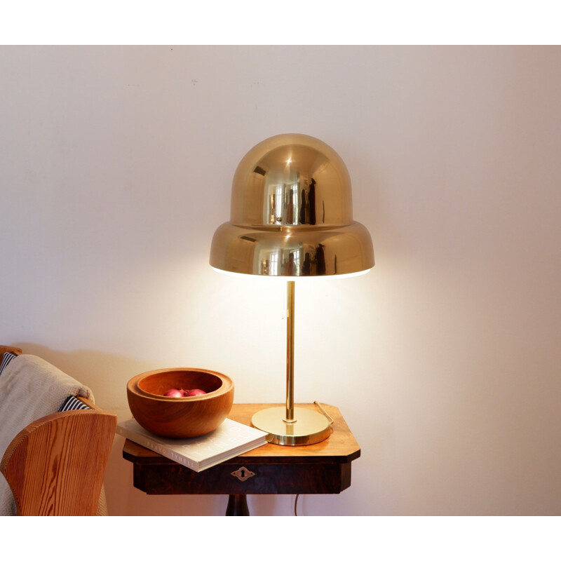 Mid century table lamp in solid brass by Eje Ahlgren for Bergboms, 1950