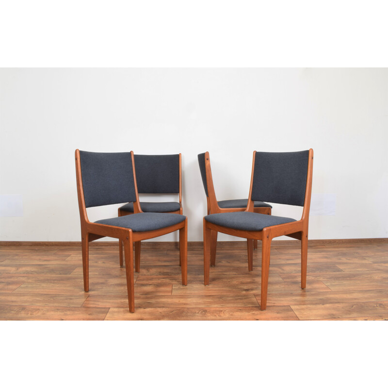 Set of 4 mid-century Danish teak dininng chairs by Johannes Andersen, 1960s