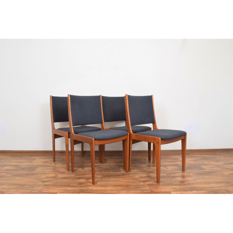 Set of 4 mid-century Danish teak dininng chairs by Johannes Andersen, 1960s