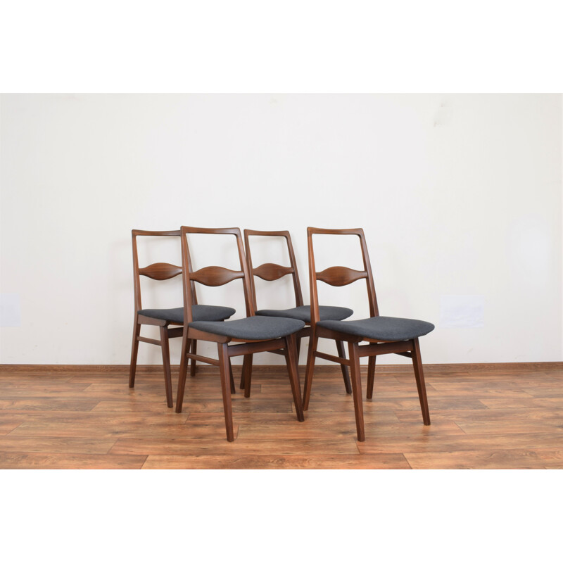 Set of 4 vintage teak dining chairs by Karl Nothhelfer, 1950s