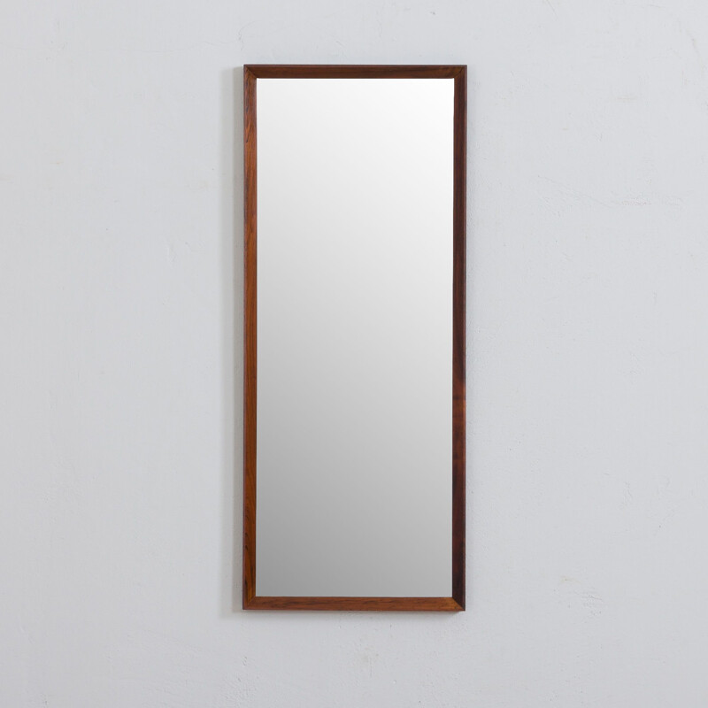 Mid century scandinavian mirror in rosewood frame from Aarhus Glasimport, Denmark 1960s