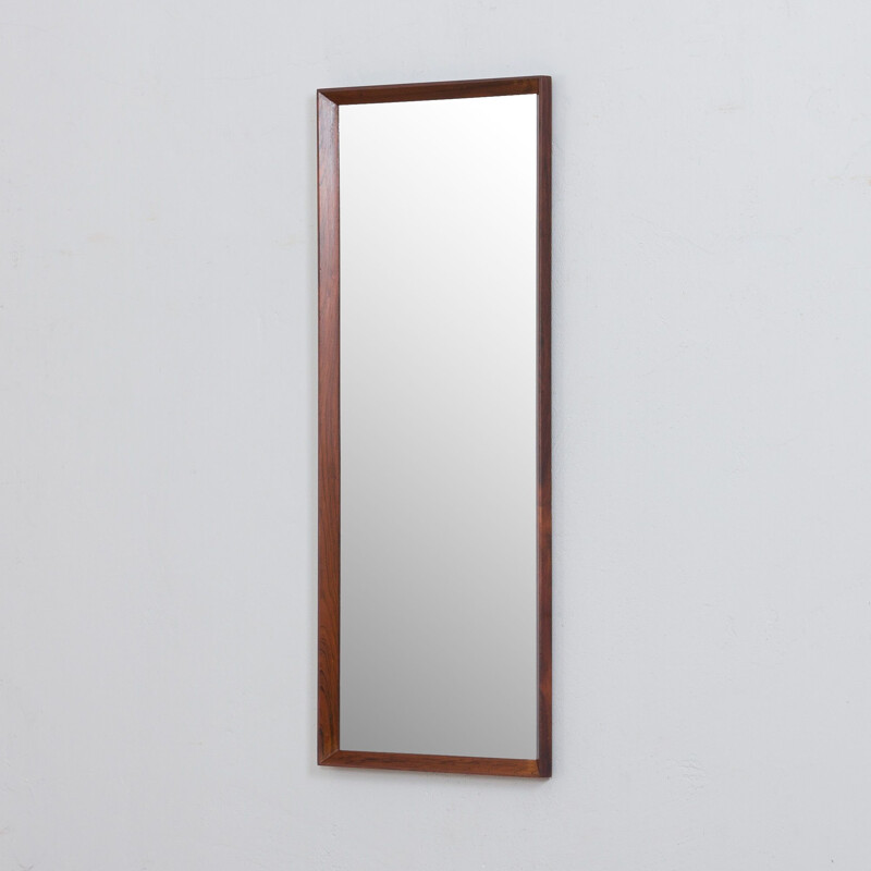 Mid century scandinavian mirror in rosewood frame from Aarhus Glasimport, Denmark 1960s