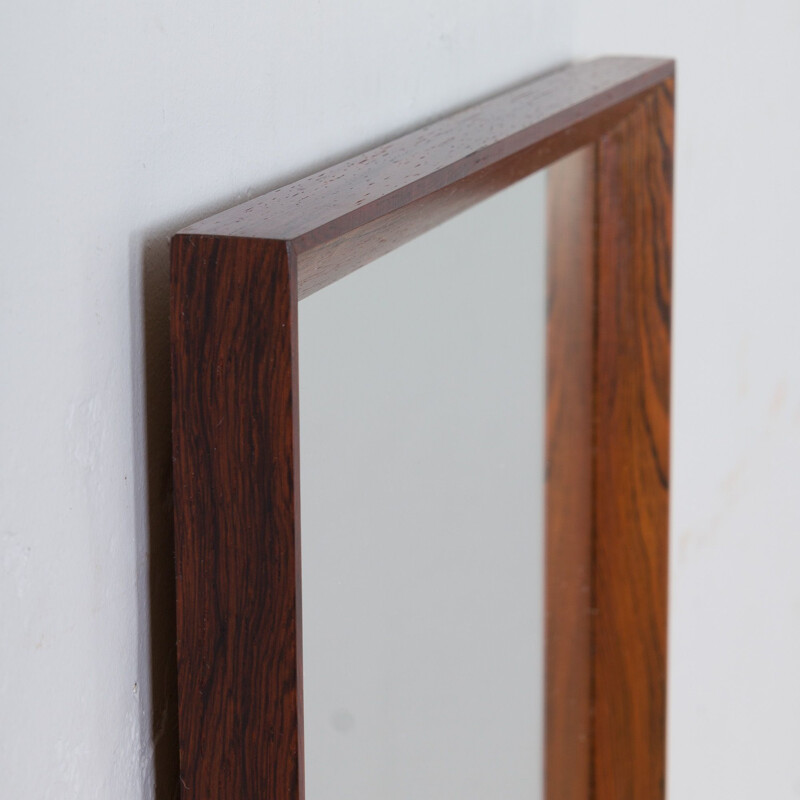 Mid century scandinavian mirror in rosewood frame from Aarhus Glasimport, Denmark 1960s