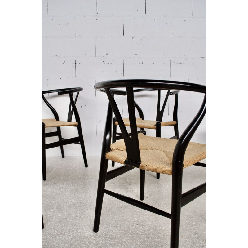 Lot de 6 chaises vintage "Wishbone Chair" par Hans Wegner pour Carl Hansen & Son, 1960