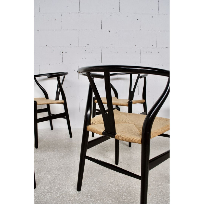 Set of 6 vintage "Wishbone Chair" chairs by Hans Wegner for Carl Hansen & Son, 1960