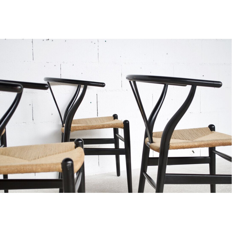 Set of 6 vintage "Wishbone Chair" chairs by Hans Wegner for Carl Hansen & Son, 1960